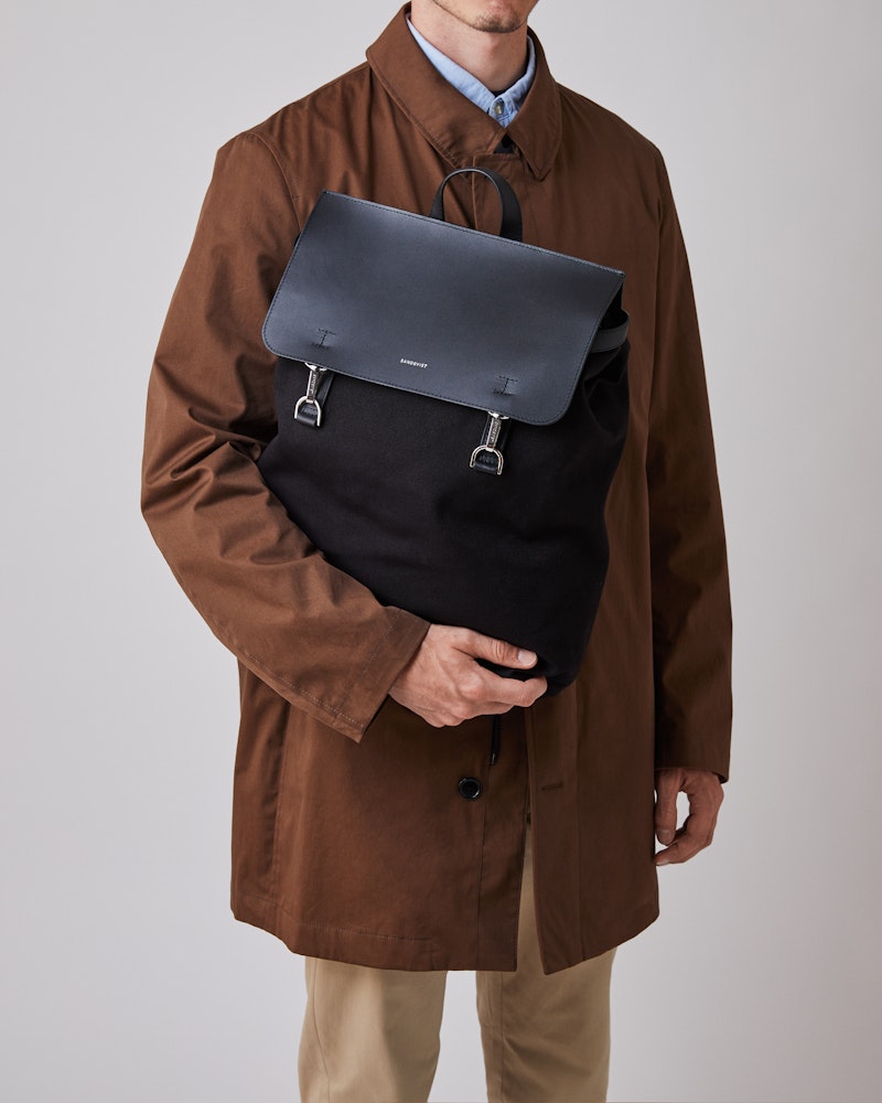 Sandqvist Backpack Black Hege Metal Hook Sandqvist Backpack Black Hege Metal Hook