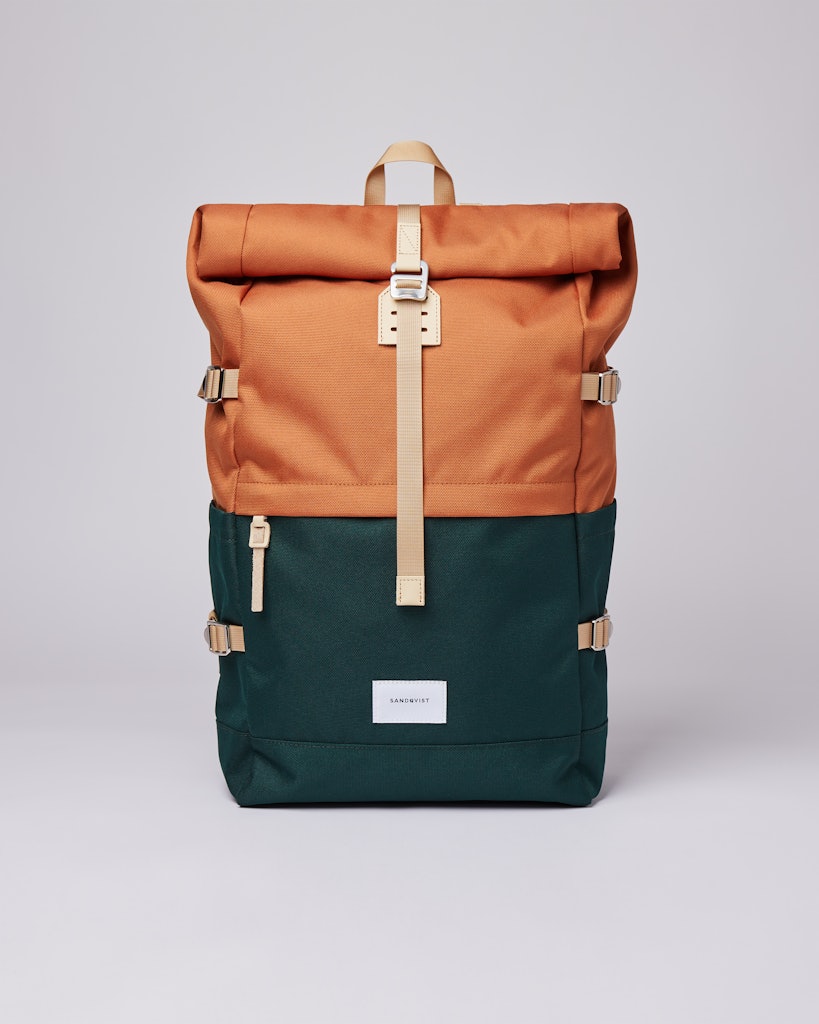 Sandqvist - Backpack - multi - darkgreen - orange - BERNT