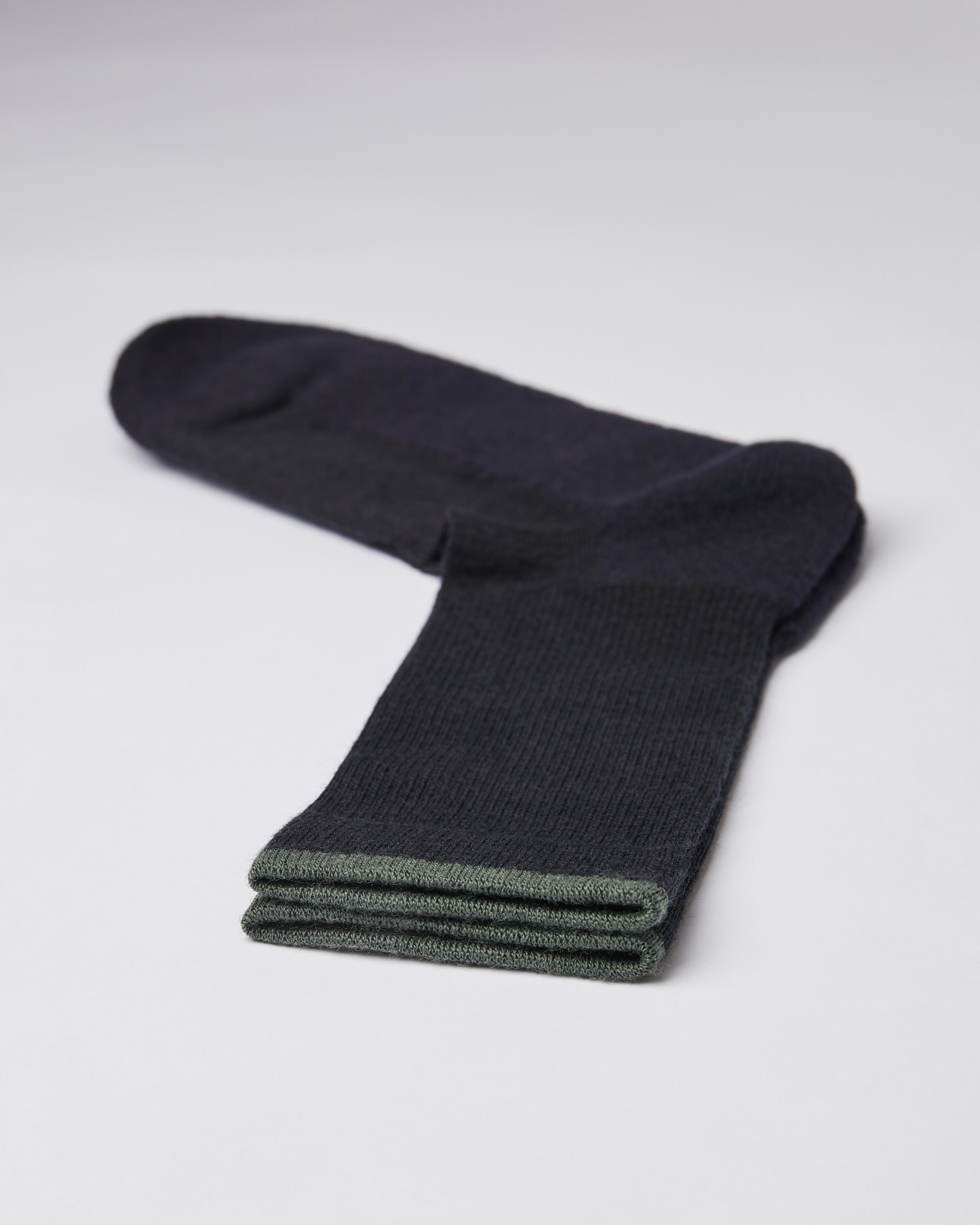 Wool Sock ist farbig black & green (2 oder 3)