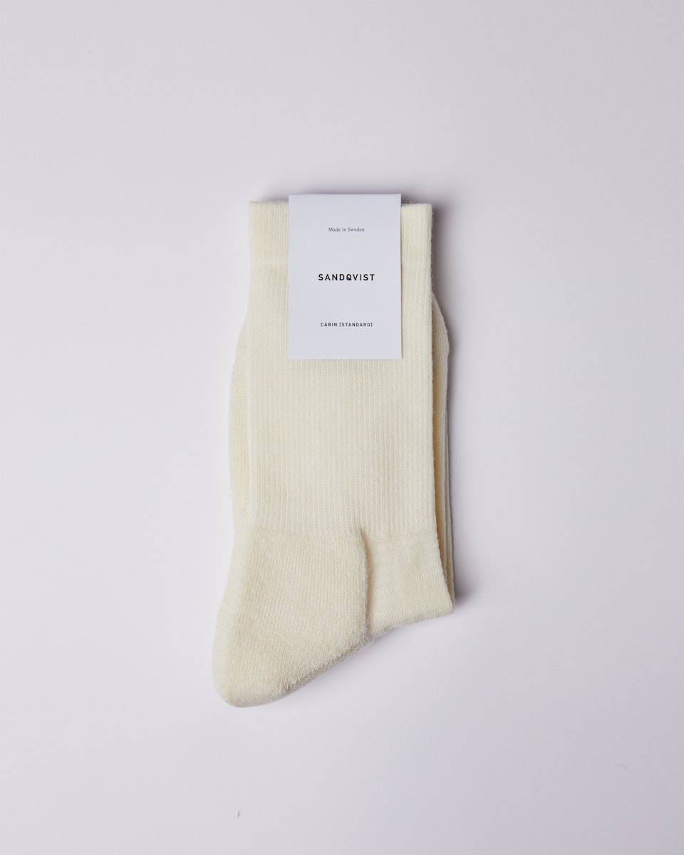 Wool sock is in color off white (1 of 3)