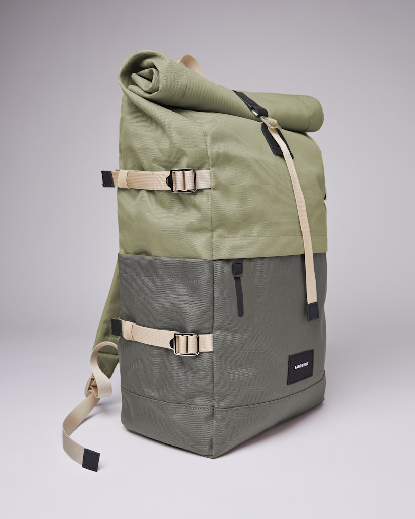 Bernt - Backpack - Multi Dew Green - Night Grey  | Sandqvist 3