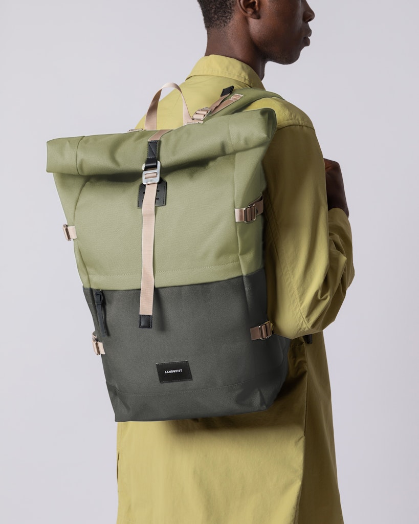 Bernt - Backpack - Multi Dew Green - Night Grey  | Sandqvist 6