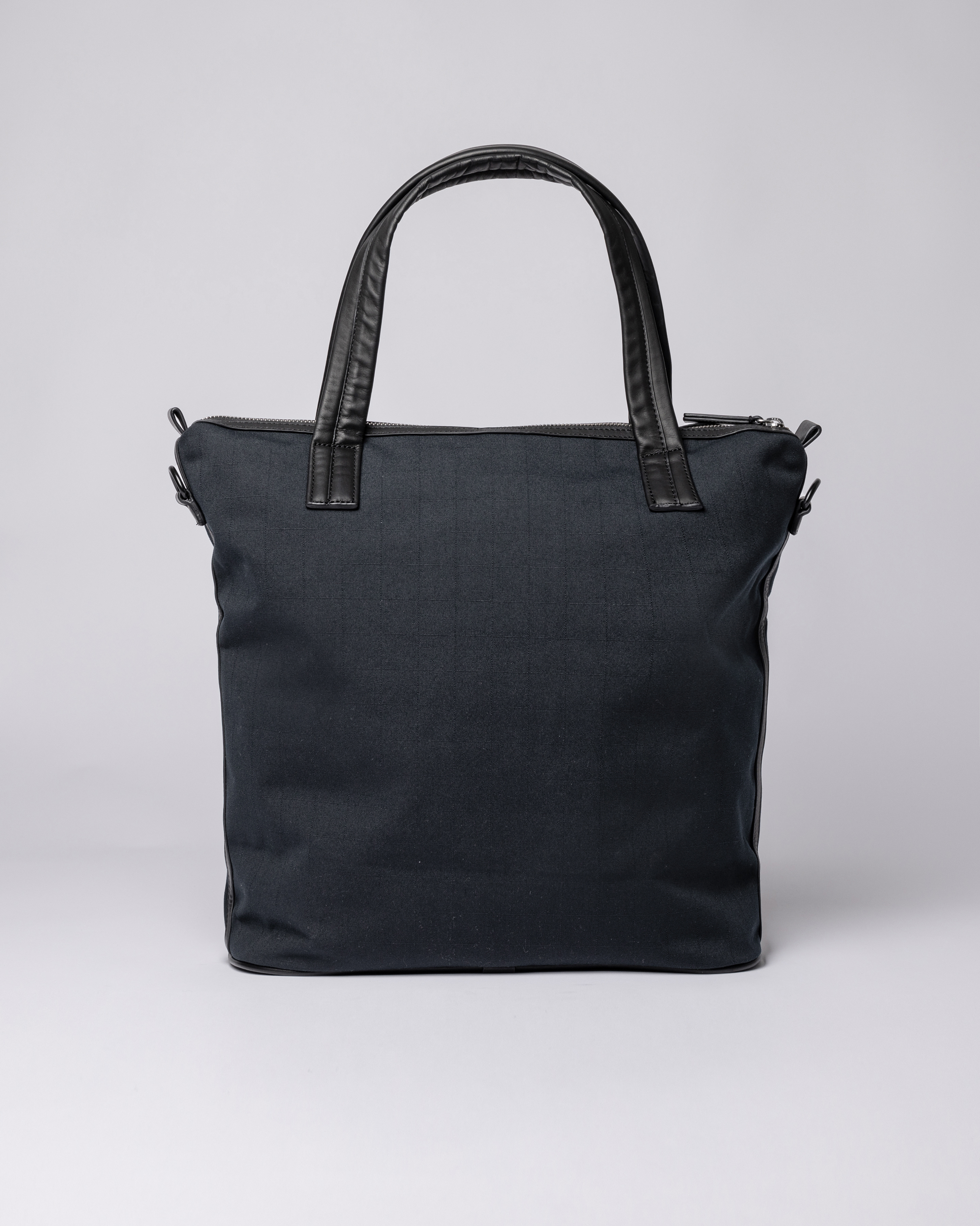 Black nylon tote with zipper on sale