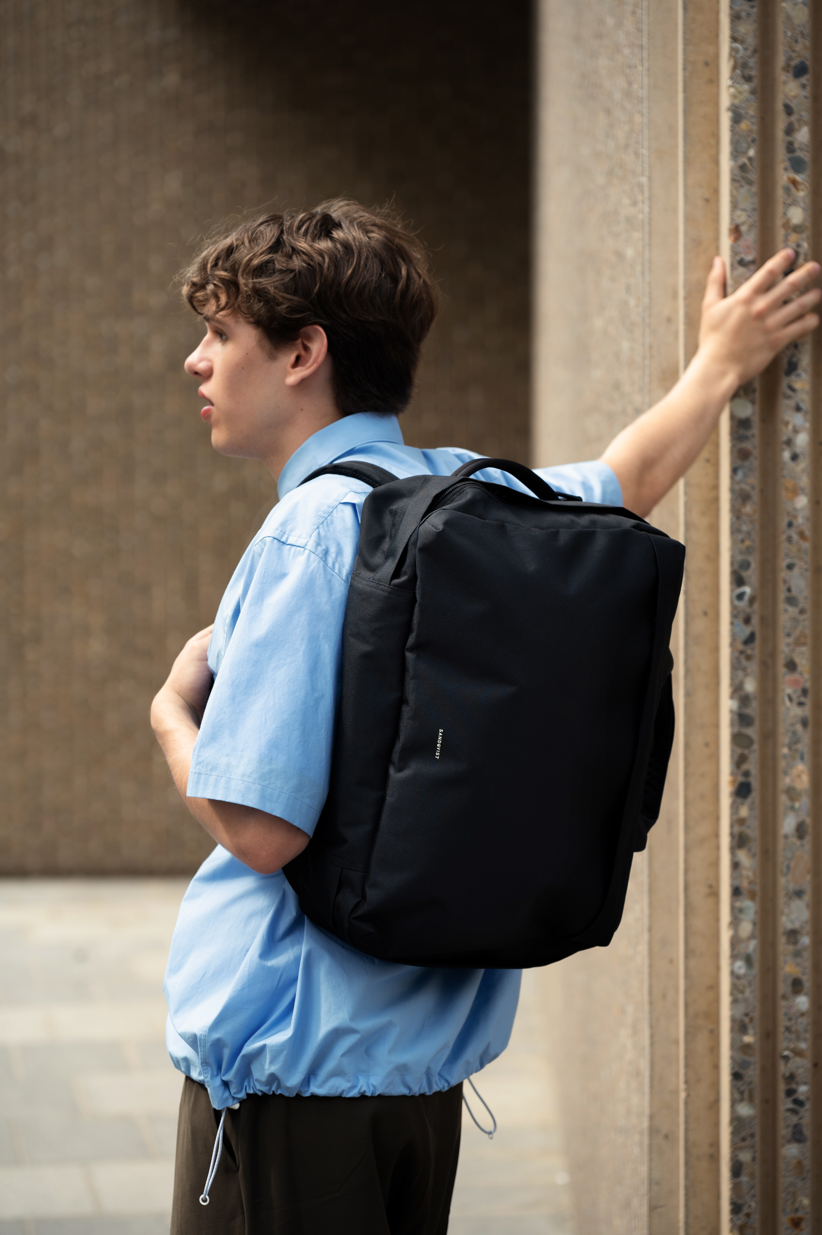 Mサイズ／3way BAG／black leather GO 3-Way Bag M | Backpack & Travel bag | Sandqvist