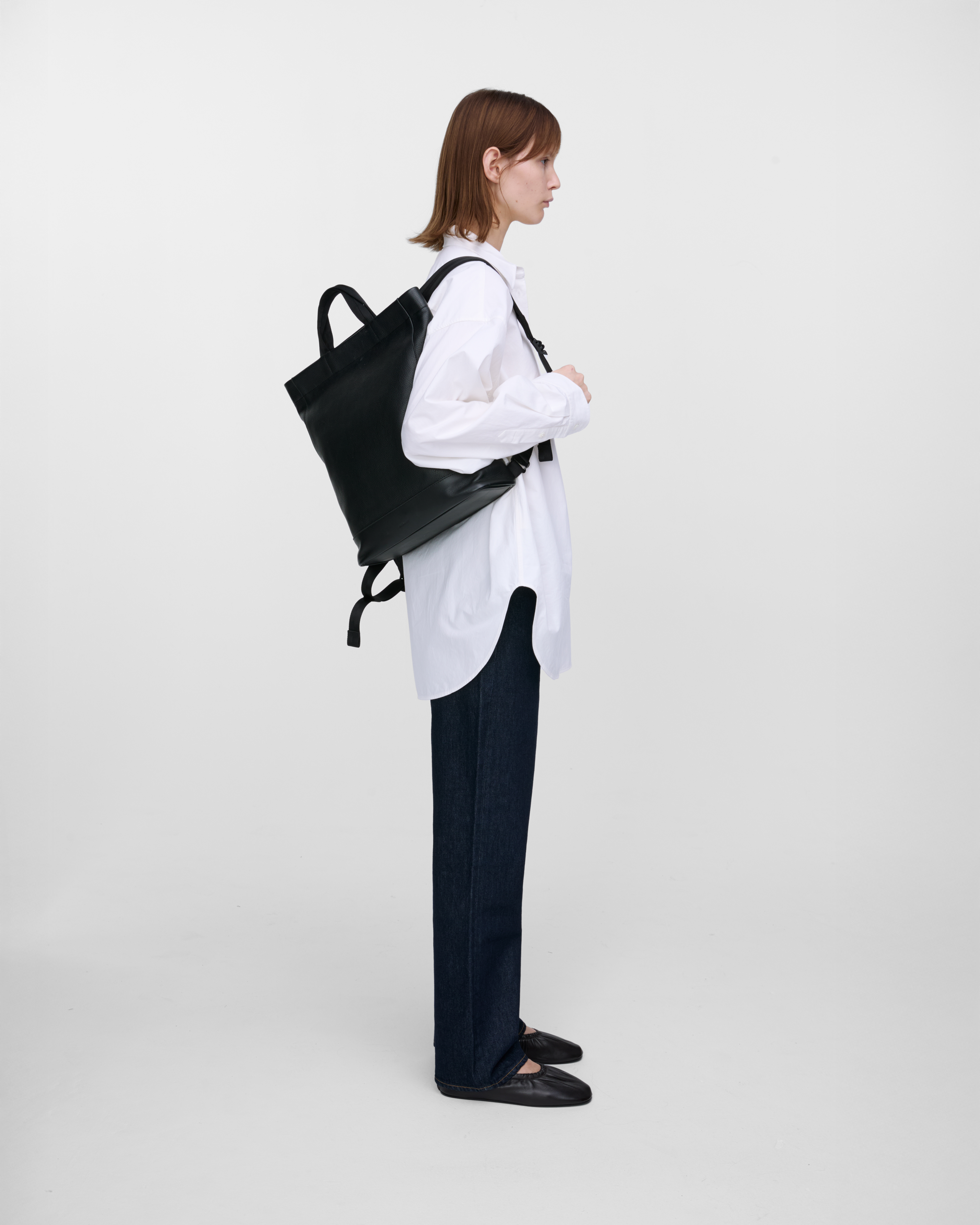 LEATHER Tote Backpack | Black | Ex Beenie | Sandqvist