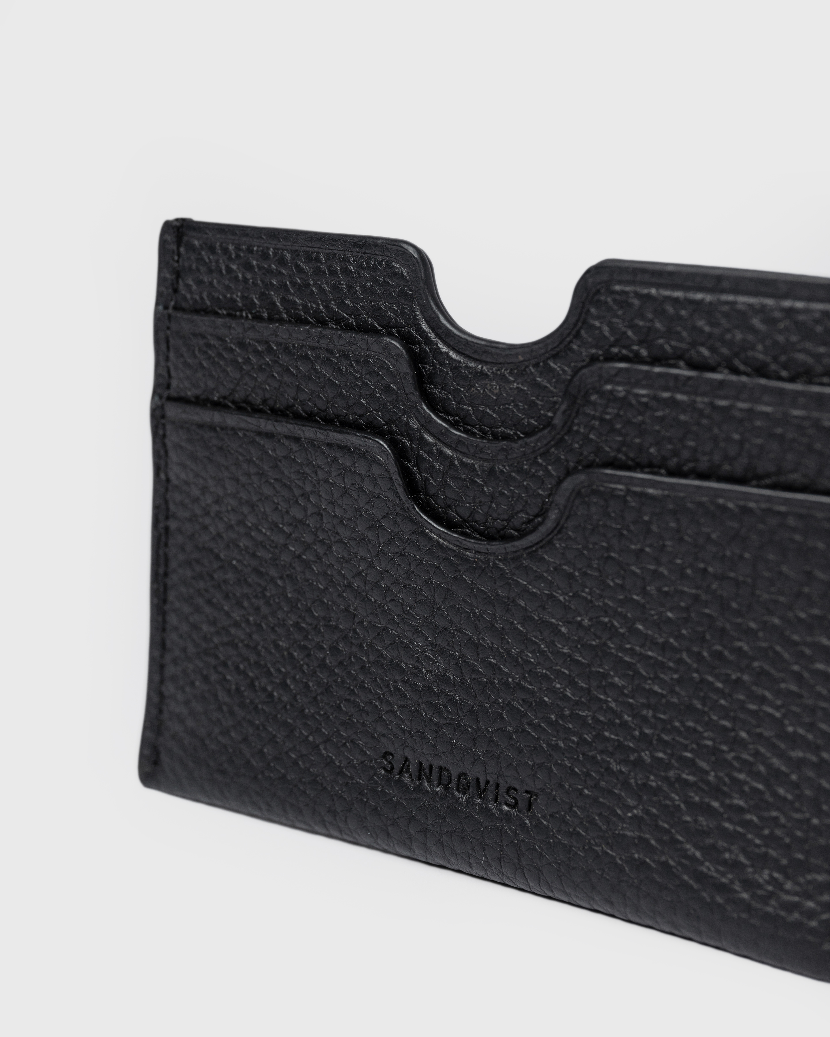 Leather Card Case Multi Slot Black Sandqvist