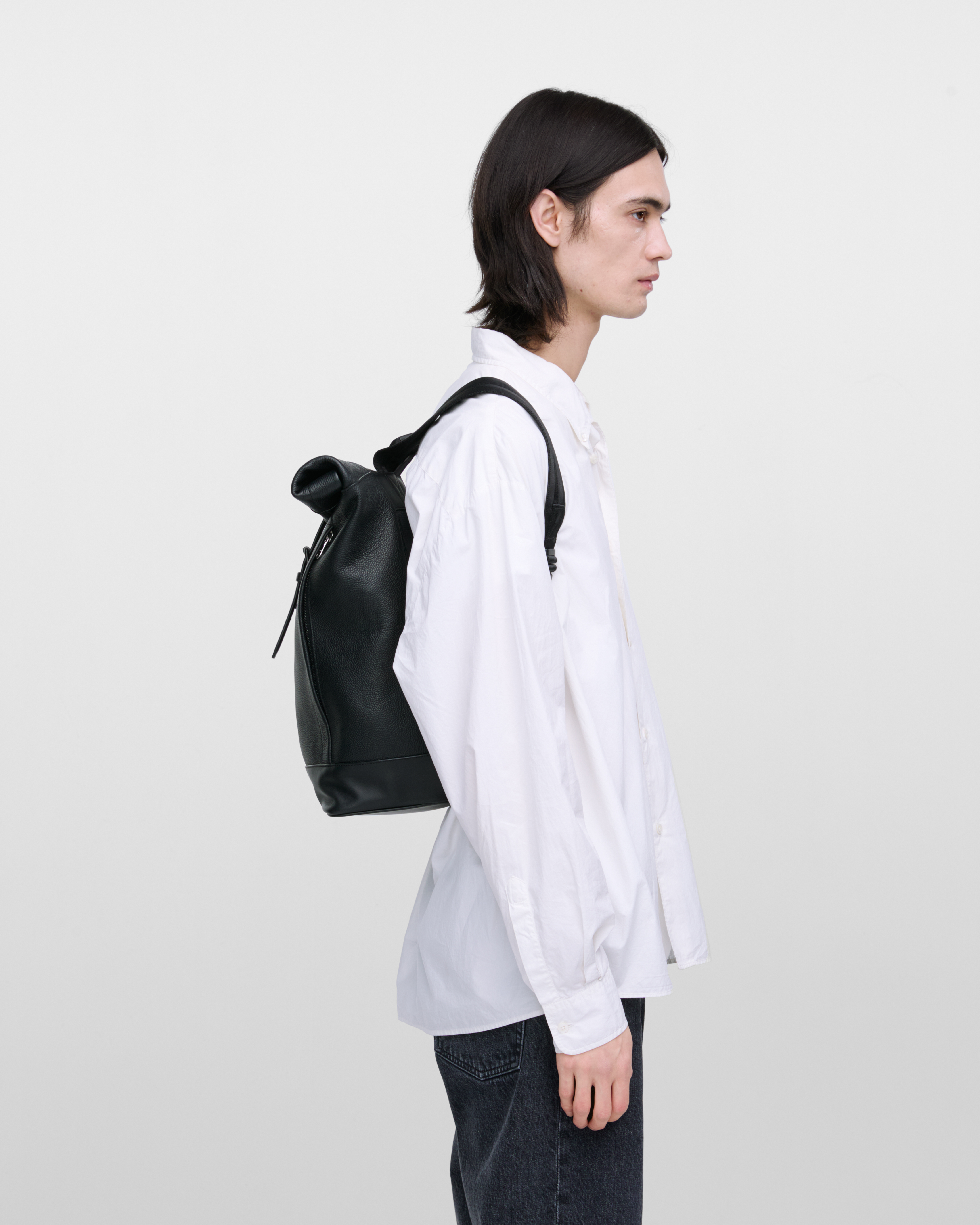 LEATHER Rolltop Backpack | Black | Ex Antonia | Sandqvist