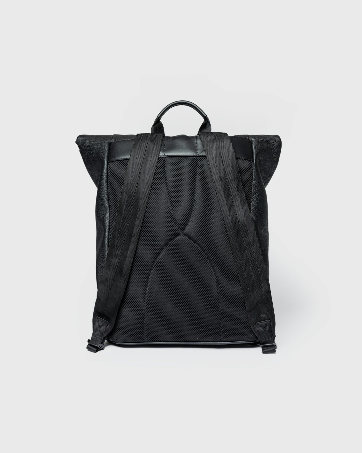 Leather rolltop backpack is in color black (3 of 15)