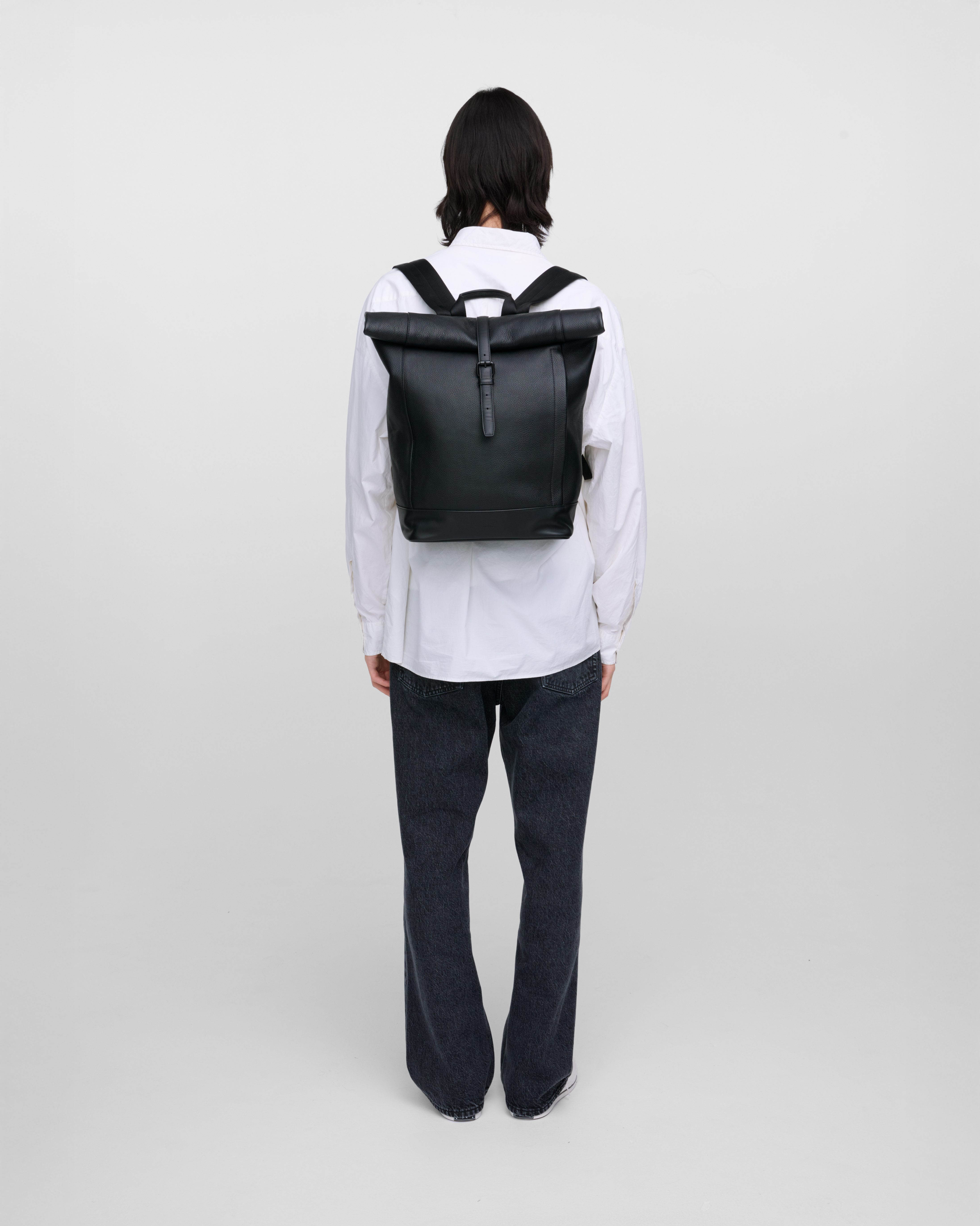 LEATHER Rolltop Backpack | Black | Ex Antonia | Sandqvist