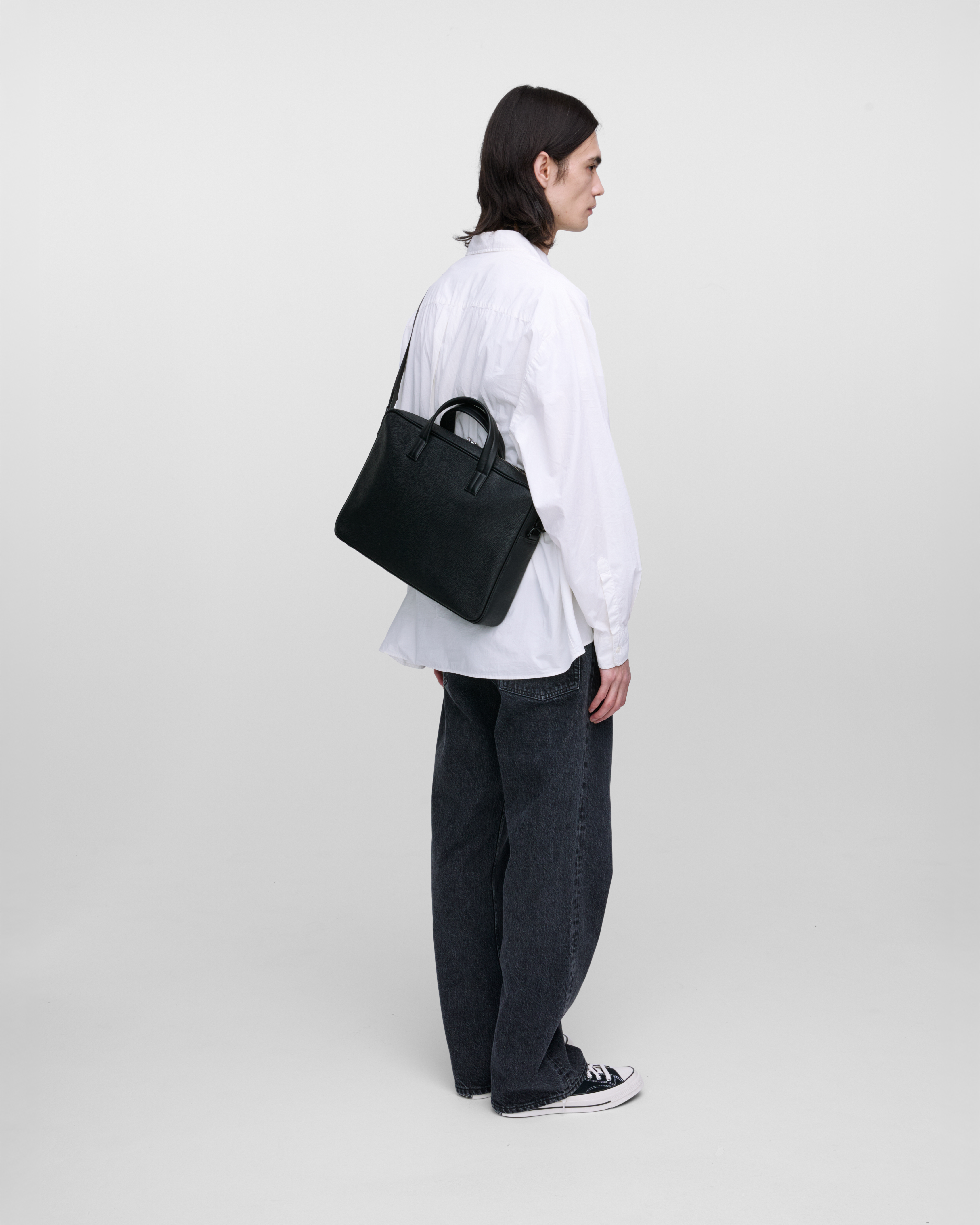 Leather Briefcase | Black | Sandqvist